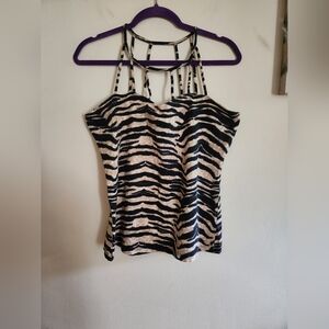 Venus Animal Print Tank Top Strappy XL Black Tan